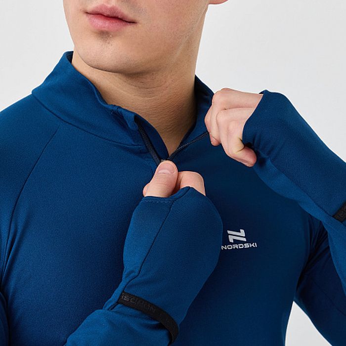 Лонгслив для бега NORDSKI Pro Hand (темно-синий)