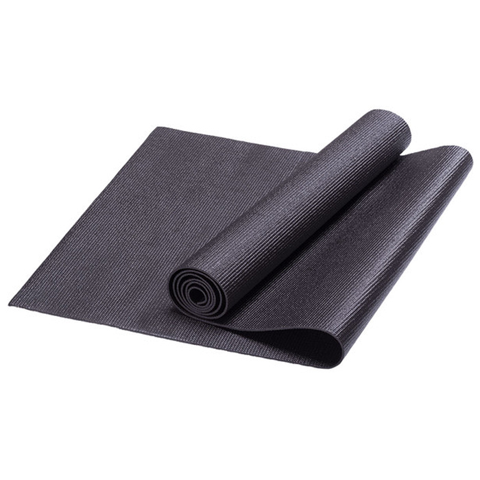 Коврик для йоги SPORTEX (PVC, 173x61x0,8 см) (черный)