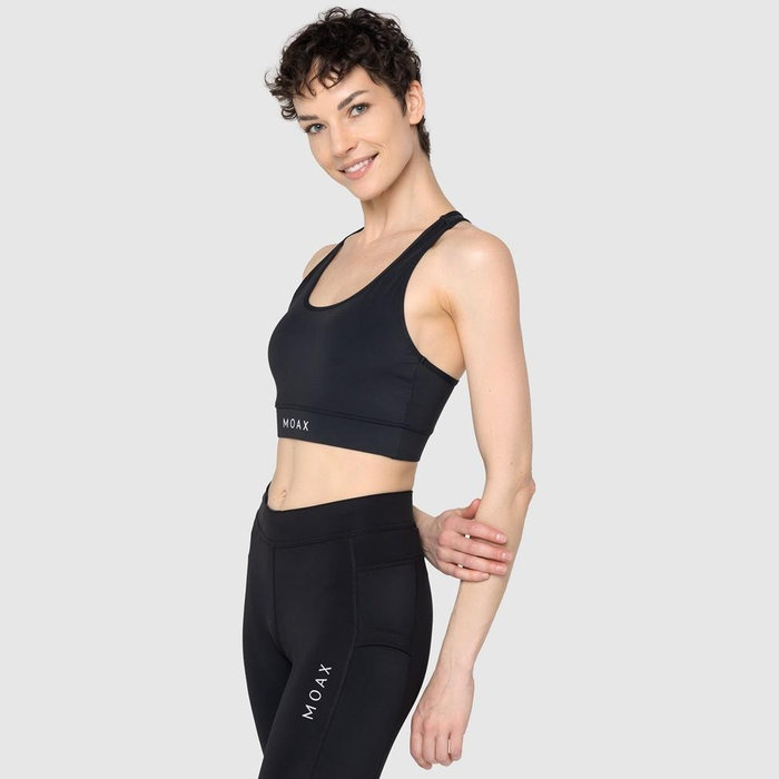 Топ для бега MOAX Passion со съемными чашами (черный)