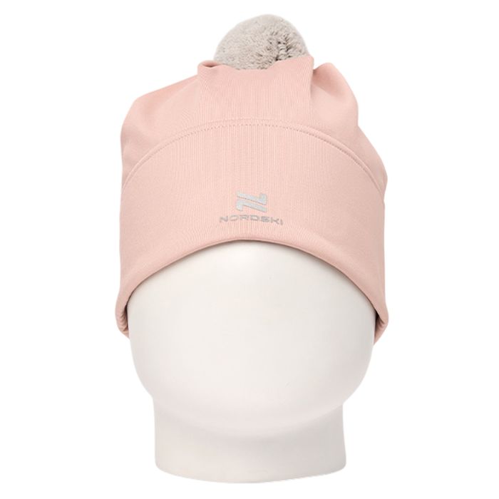 Шапка NORDSKI Train (помпон) (розовый)