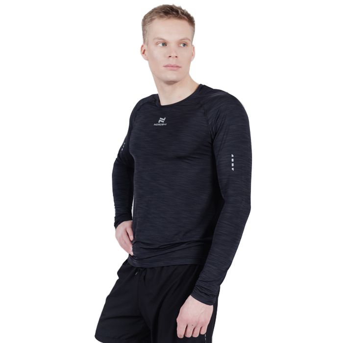 Лонгслив для бега NORDSKI Pro (черный)