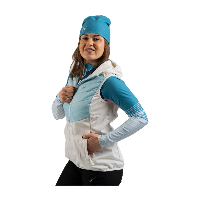 Жилет разминочный женский NONAME Hybrid Vest (белый/голубой)