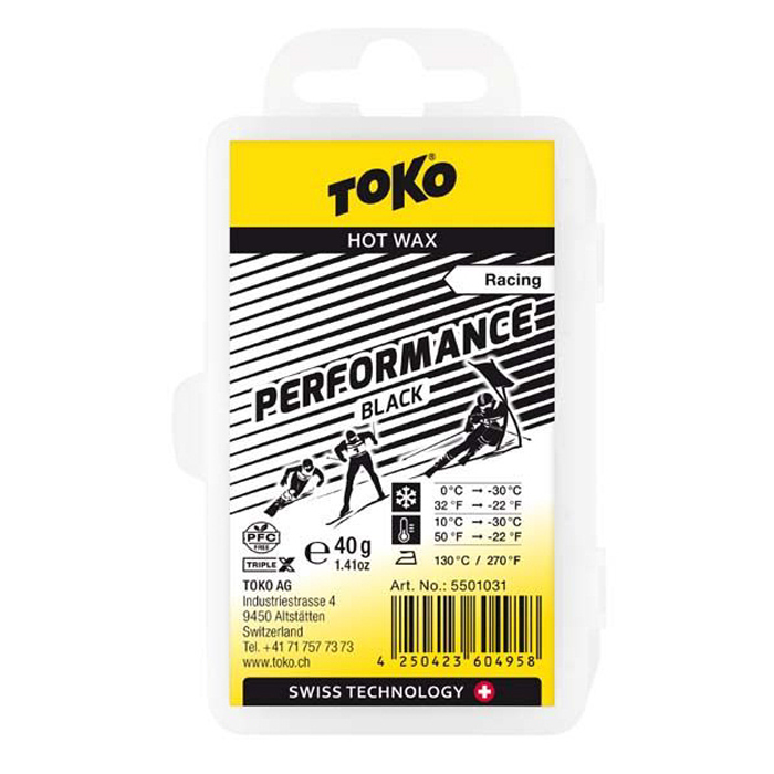 Парафин углеводородный TOKO Racing Performance Black (+10°С -30°С) 40 г.