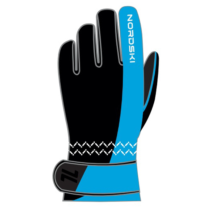 Перчатки лыжные NORDSKI Arctic Membrane Jr. (черный/голубой)