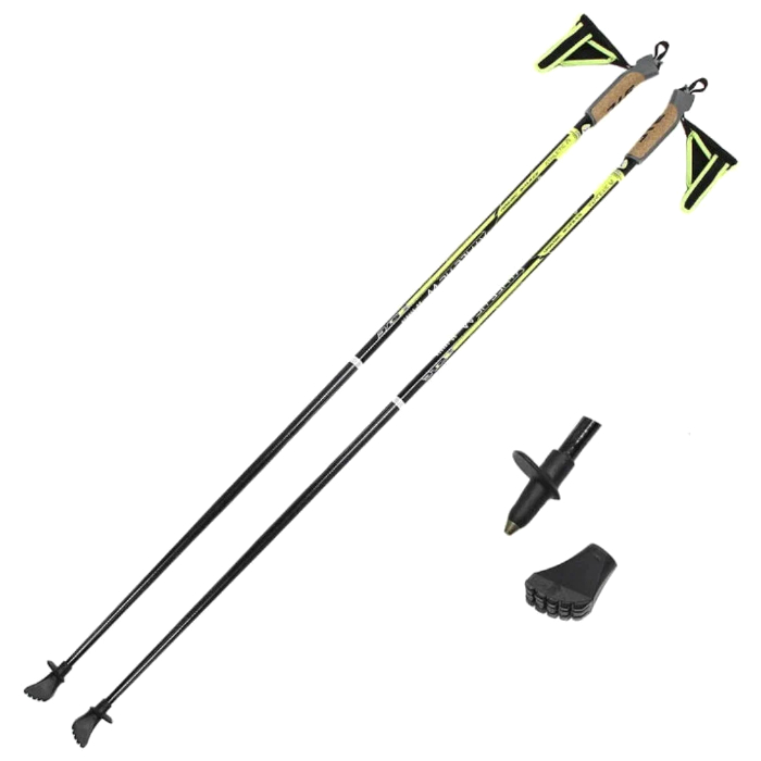 Палки для скандин. ходьбы STC Athletic (Карбон 60%+Стекло 40%) (черный/желтый)