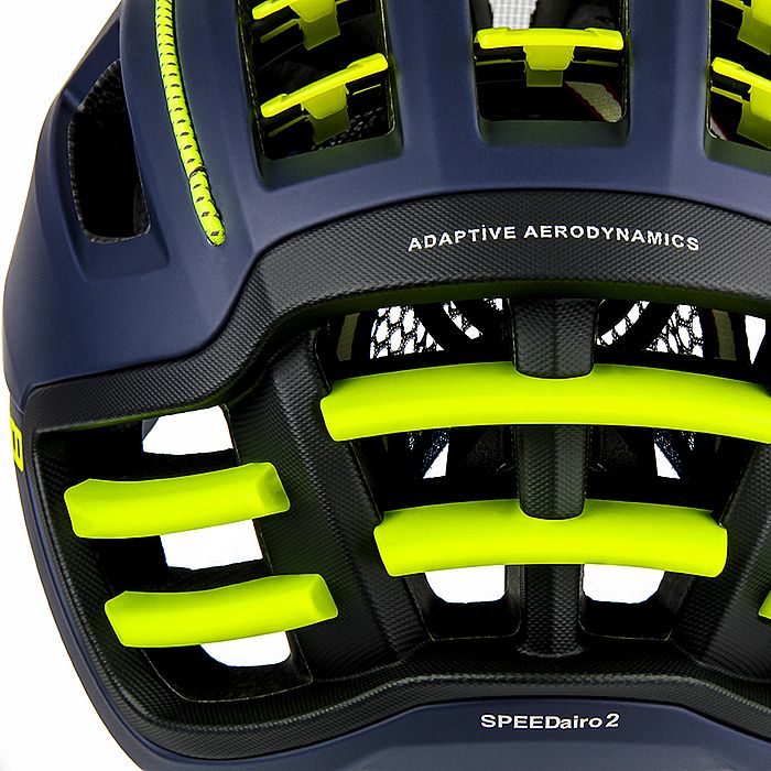 Шлем для велосипеда CASCO SPEEDairo 2 (с визором) (синий/желтый)