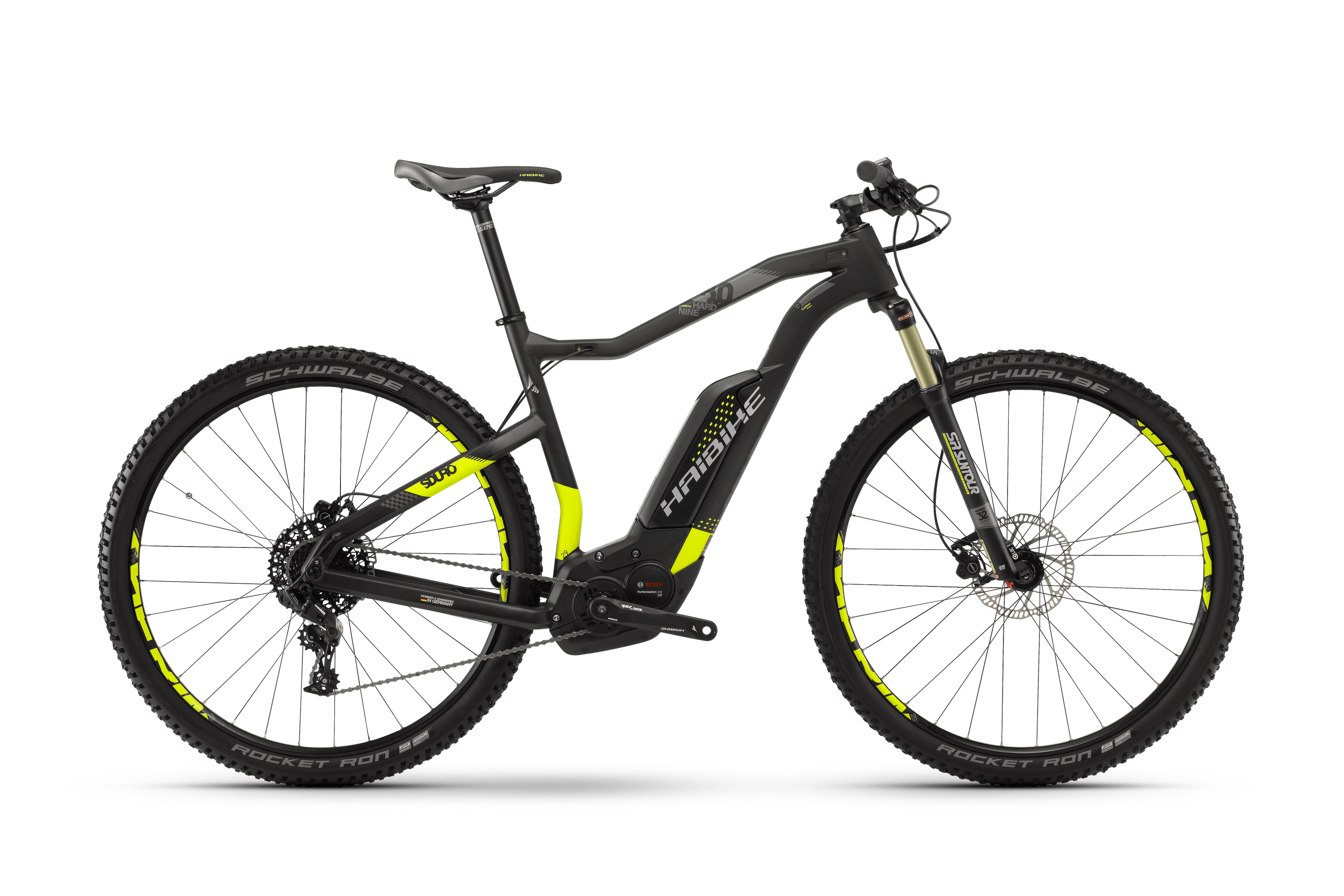 Электровелосипед HAIBIKE Sduro HardNine Carbon 8.0 500 Wh. (черно/желтый) (2018)