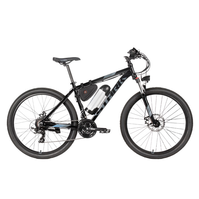 Электровелосипед STARK E-Hunter 27.2 D 250 Wh (черный/серый/синий) (2020)