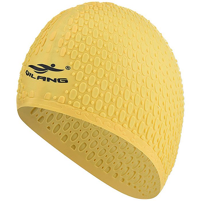 Шапочка для плавания QILANG силиконовая Bubble Cap (желтый)