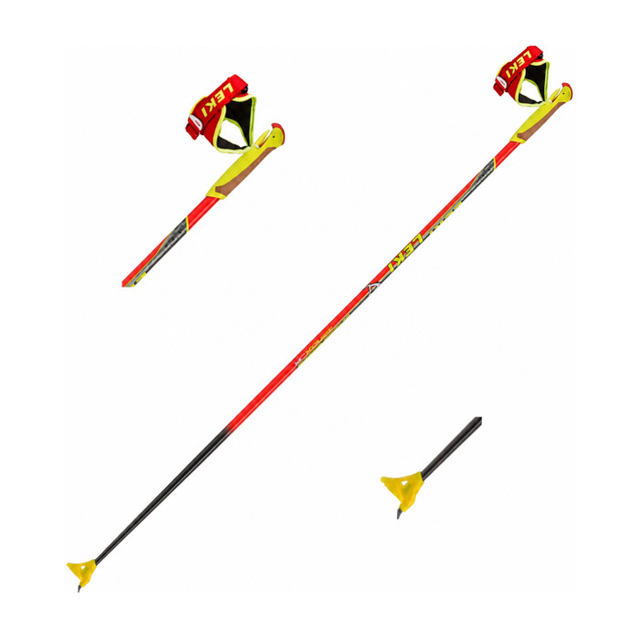 Лыжные палки LEKI HRC Jr (Алюминий) (красный/желтый)