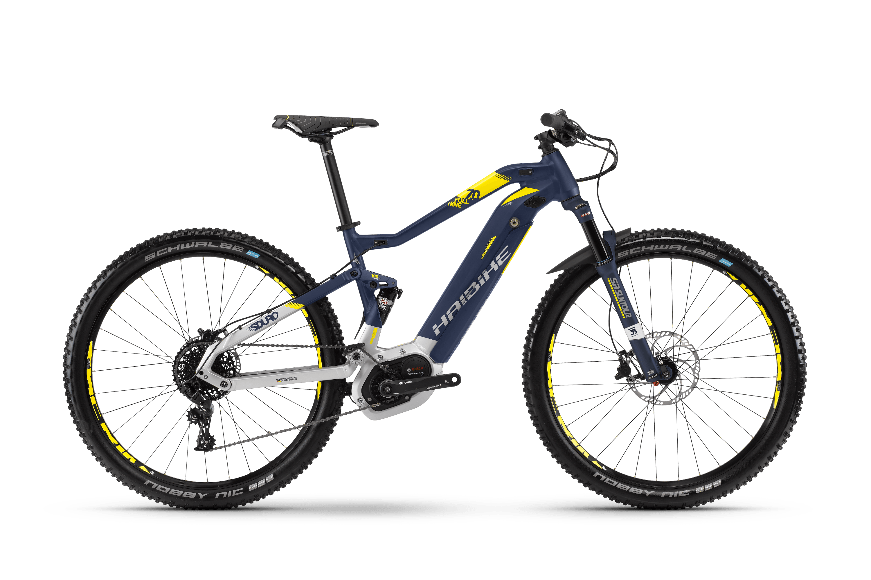 Электровелосипед HAIBIKE Sduro FullNine 7.0 500 Wh. (синий/желтый) (2018)