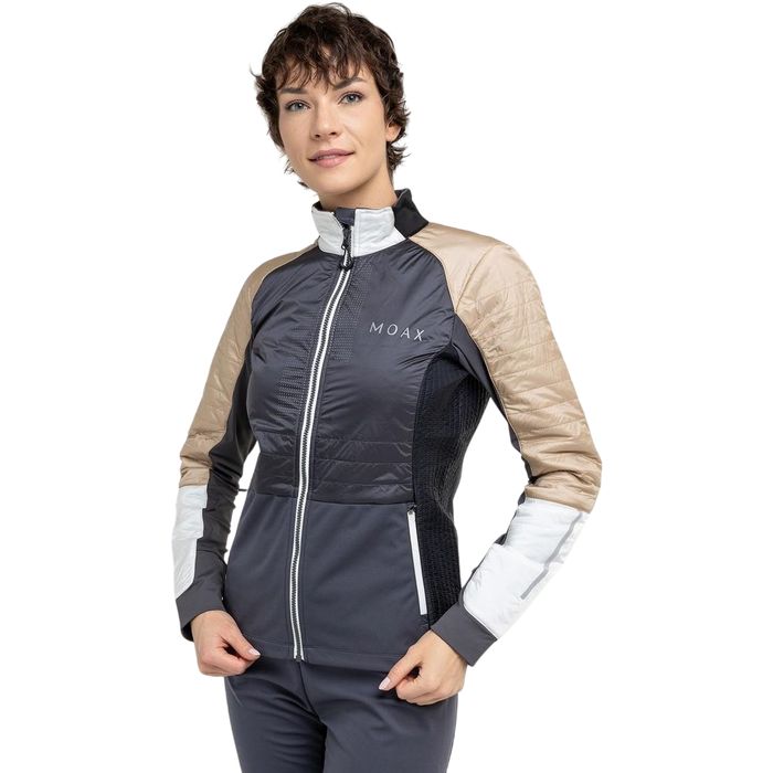 Куртка разминочная женская MOAX Tauri PRO Hybrid (серый/желтый)