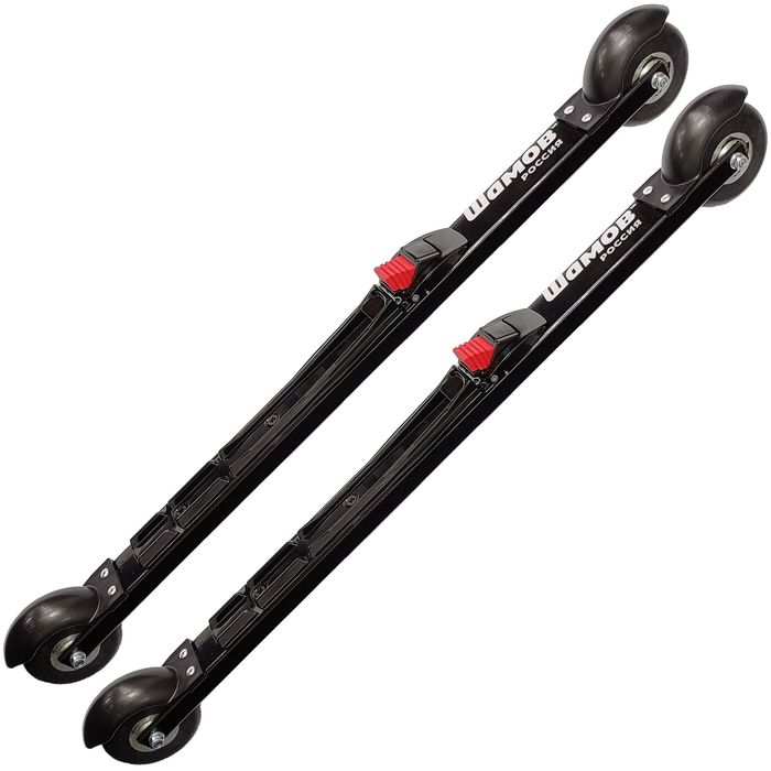 Лыжероллеры с креплениями SHAMOV Коньковые ((620/76-80/80х30 + NNN 01) (черный/красный)