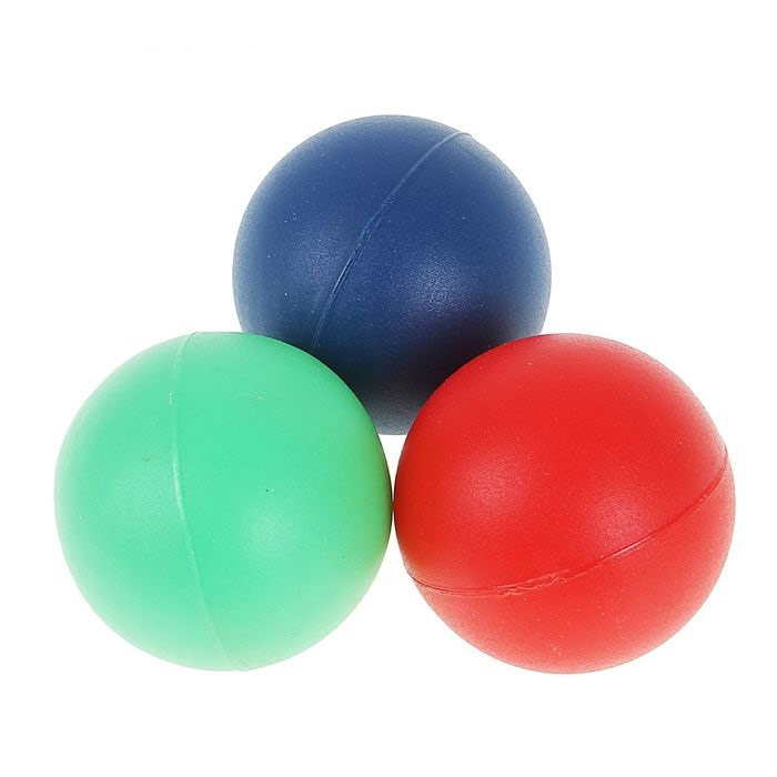 Шарик для настольного тенниса/бадминтона SPORTEX в сетке, 3 шт./3 цвета (красный/синий/зеленый)