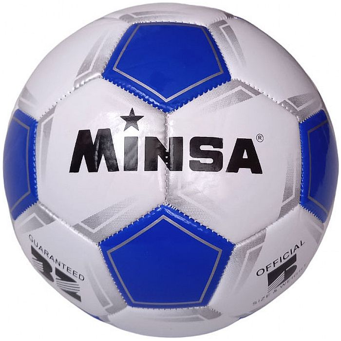 Мяч футбольный MINSA B5-9035 (PVC 2.7, 345 гр, маш. сш.) (синий/белый)