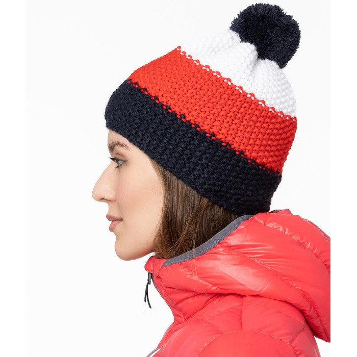 Шапка вязаная GTS Corn Knit 3 полоски (черный/красный)