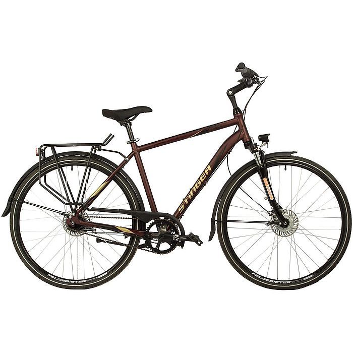 Велосипед STINGER Vancouver Evo 28", Al, Roller Brake, 7-Speed (коричневый) (2021)