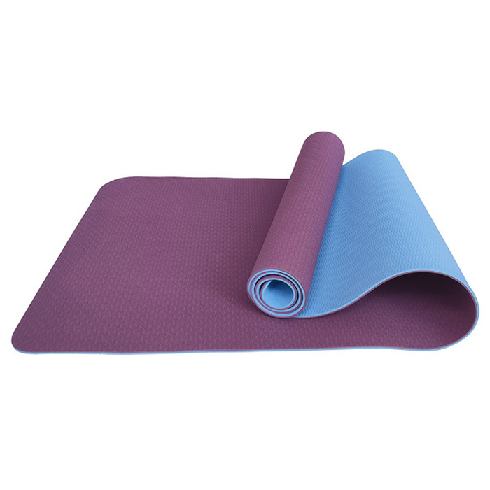 Коврик для йоги SPORTEX (ТПЕ 183х61х0,6 см) (фиолетовый/голубой)