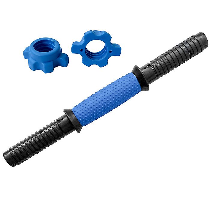 Гриф гантельный SPORTEX с гайками пластиковый (d 25) 32см. (черный/синий)
