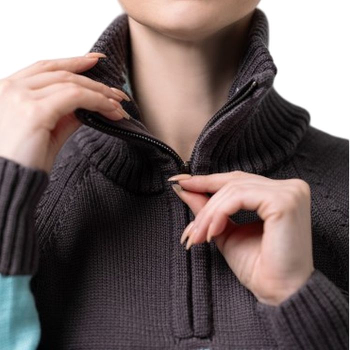 Свитер женский KV+ Cortina (бирюзовый/серый)