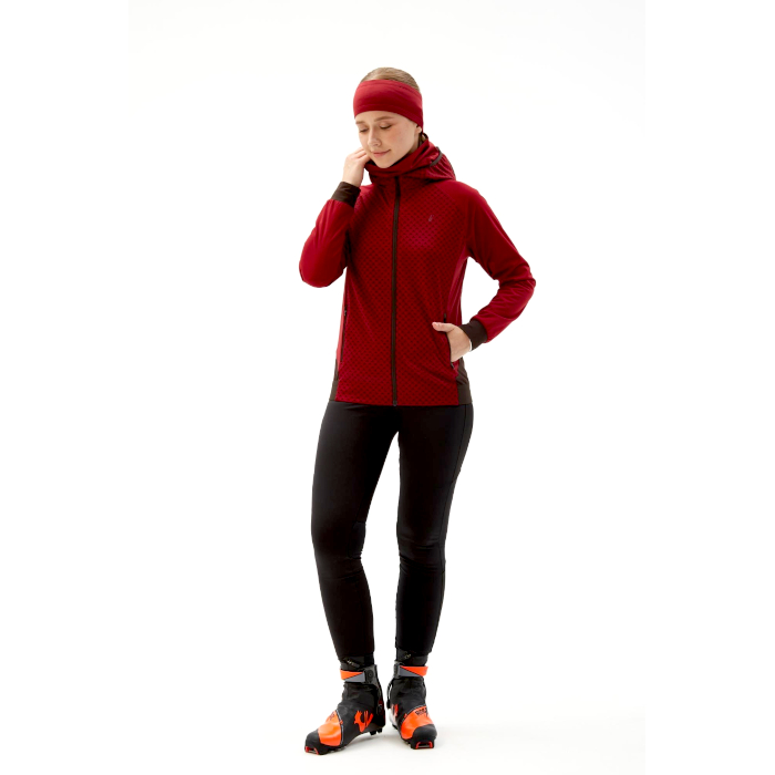 Куртка тренировочная женская BIVIUM СноуРан (бордовый/коричневый)