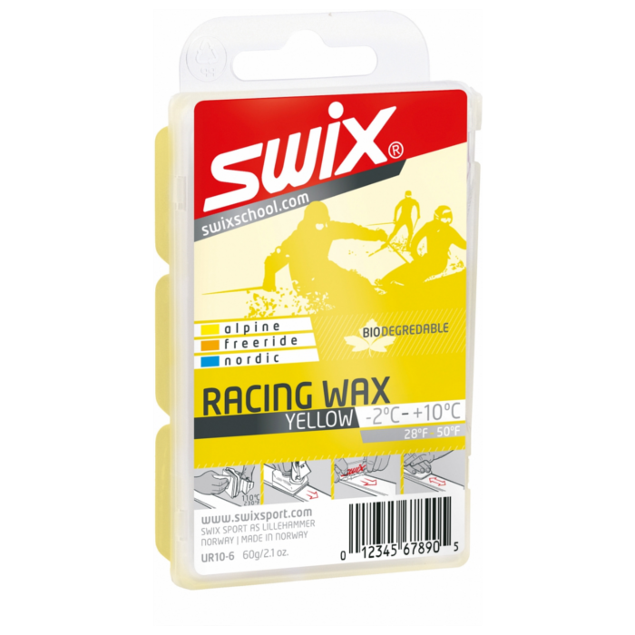 Парафин углеводородный SWIX Bio Racing (мазь желтая) (-2°С +10°С) 60 г.