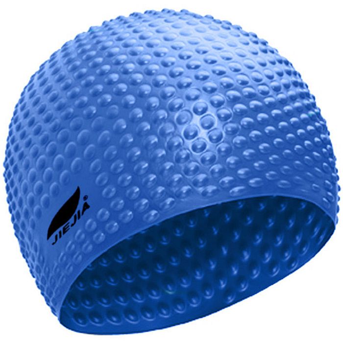 Шапочка для плавания JIEJIA силиконовая Bubble Cap (синий)