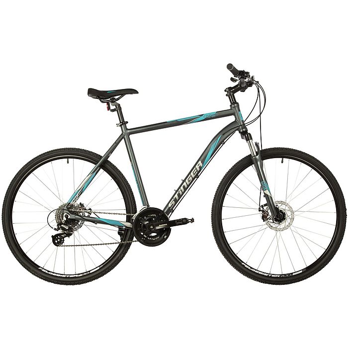 Велосипед STINGER Campus STD 28", Al, M-Disk Brake, 16-Speed (серый) (2021)