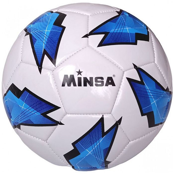 Мяч футбольный MINSA B5-9073 (PVC 2.7, 345 гр, маш. сш.) (синий/белый)