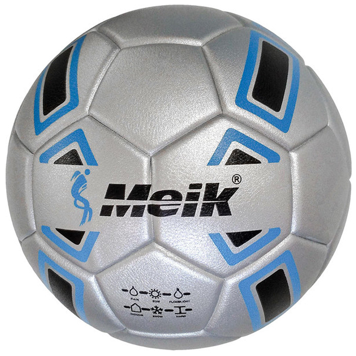 Мяч футбольный MEIK (4-слоя, TPU+PVC 3.0, 410-420 гр., термосшивка) (серый)