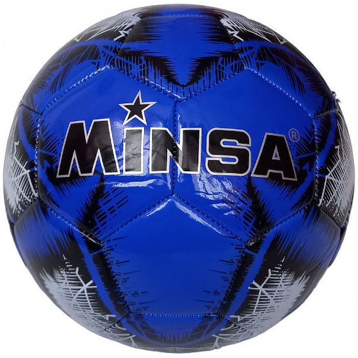 Мяч футбольный MINSA B5-8901 (PVC 2.7, 345 гр, маш. сш.) (синий)