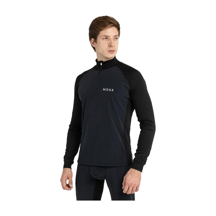 Термофутболка MOAX Race Wind LS (с воротником) (черный)