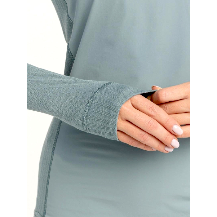 Термобелье женское (верх) MOAX Race Wind LS (серый/зеленый)