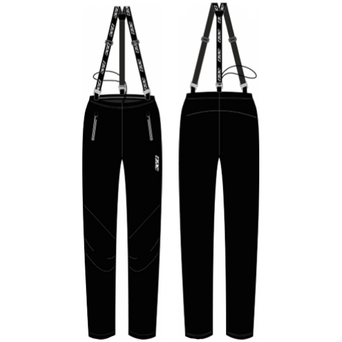 Брюки разминочные KV+ Pants Cross Bib & Brace, (pro-wind-tech fabric) (черный)