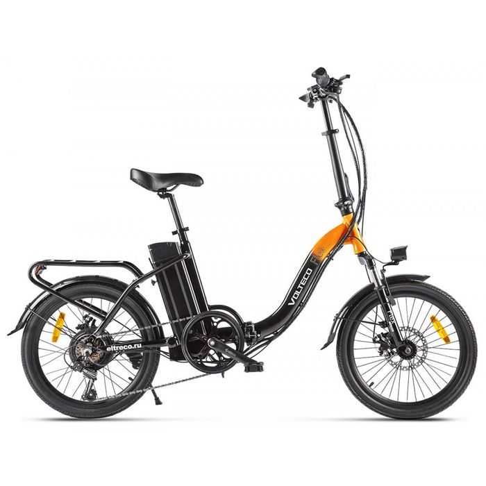 Электровелосипед VOLTECO FLEX 250 Wh (черный/оранжевый) (2020)