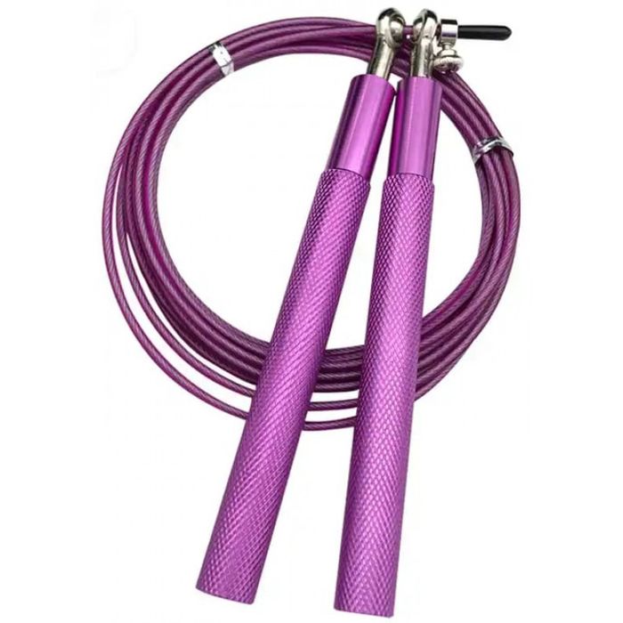 Скакалка скоростная SPORTEX Трос 3,0 м., Алюминиевые ручки (фиолетовый)