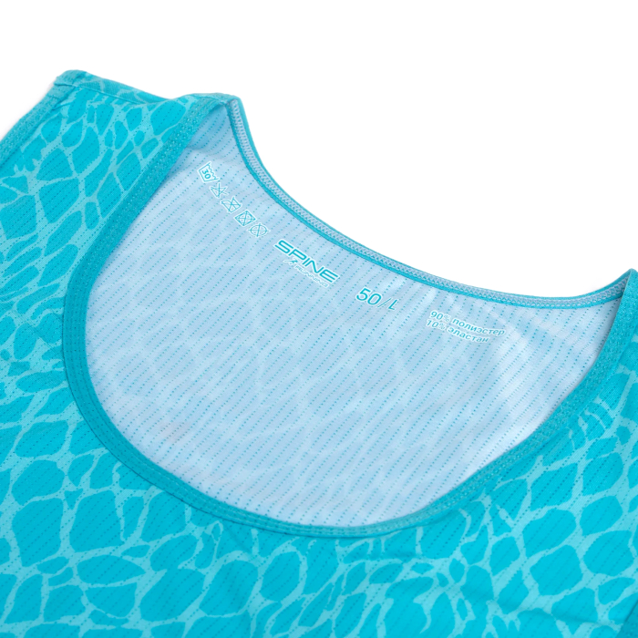 Майка для бега мужская SPINE Running (зеленый/голубой)