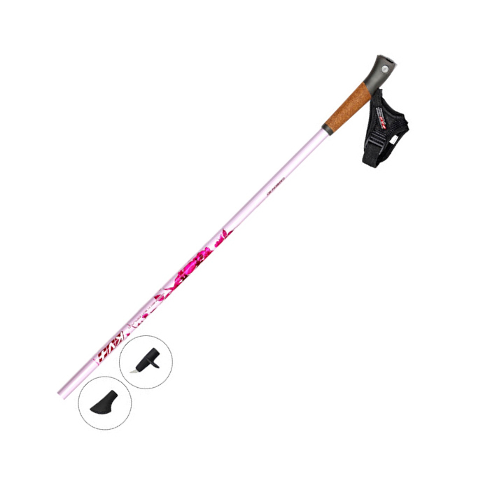 Палки для скандин. ходьбы KV+ (9W08P) Exclusive Pink Clip Nordic Walking pole (Карбон 80%) (розовый)