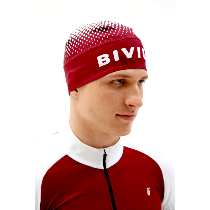 Шапка гоночная BIVIUM Энергия 2.0 (бордовый/белый)