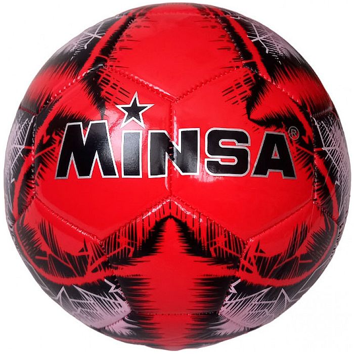 Мяч футбольный MINSA B5-8901 (PVC 2.7, 345 гр, маш. сш.) (красный)