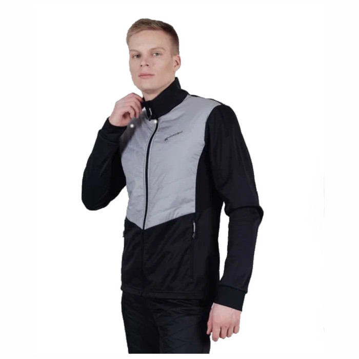 Куртка разминочная NORDSKI Hybrid Pro (черный/серый)