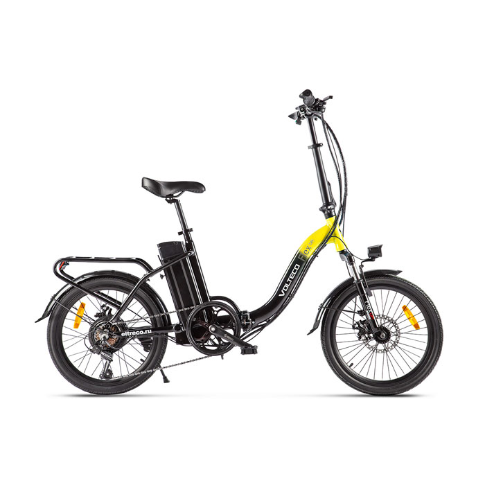 Электровелосипед VOLTECO FLEX UP! 500 Wh (черный/желтый) (2020)