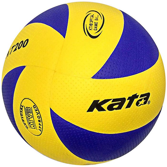 Мяч волейбольный KATA (PU 2.5, 280 гр, клееный) (желтый/синий)