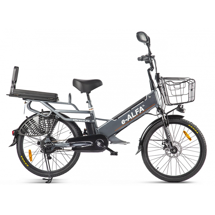 Электровелосипед GREEN CITY e-ALFA 500 Wh (т.серый) (2021)