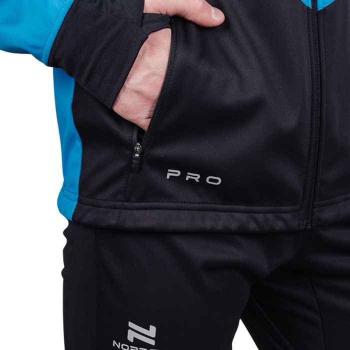 Куртка разминочная NORDSKI Pro (голубой/черный)