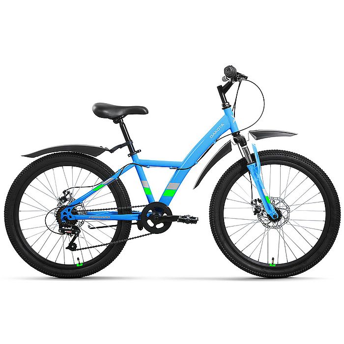 Велосипед FORWARD Dakota 24 1.0 (голубой/зеленый) (2022)