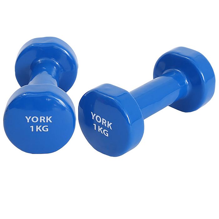 Гантель SPORTEX виниловая "York" 1.0 кг (синий)