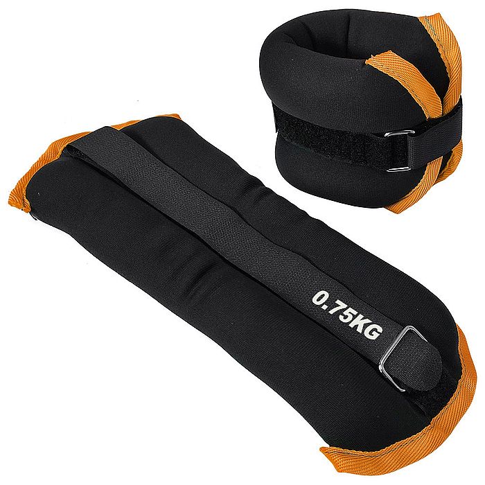 Утяжелитель SPORTEX "ALT Sport" (2х0,75 кг) (нейлон, в сумке), метал. дробь (черный/оранжевый)