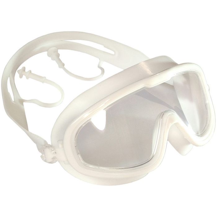 Очки полумаска для плавания SPORTEX взрослая, силикон (белый)