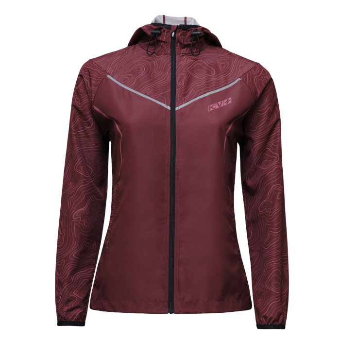 Ветровка для бега женская KV+ Breeze Wave (бордовый)